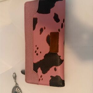 Wrangler Pink and Black Cow Print Wallet